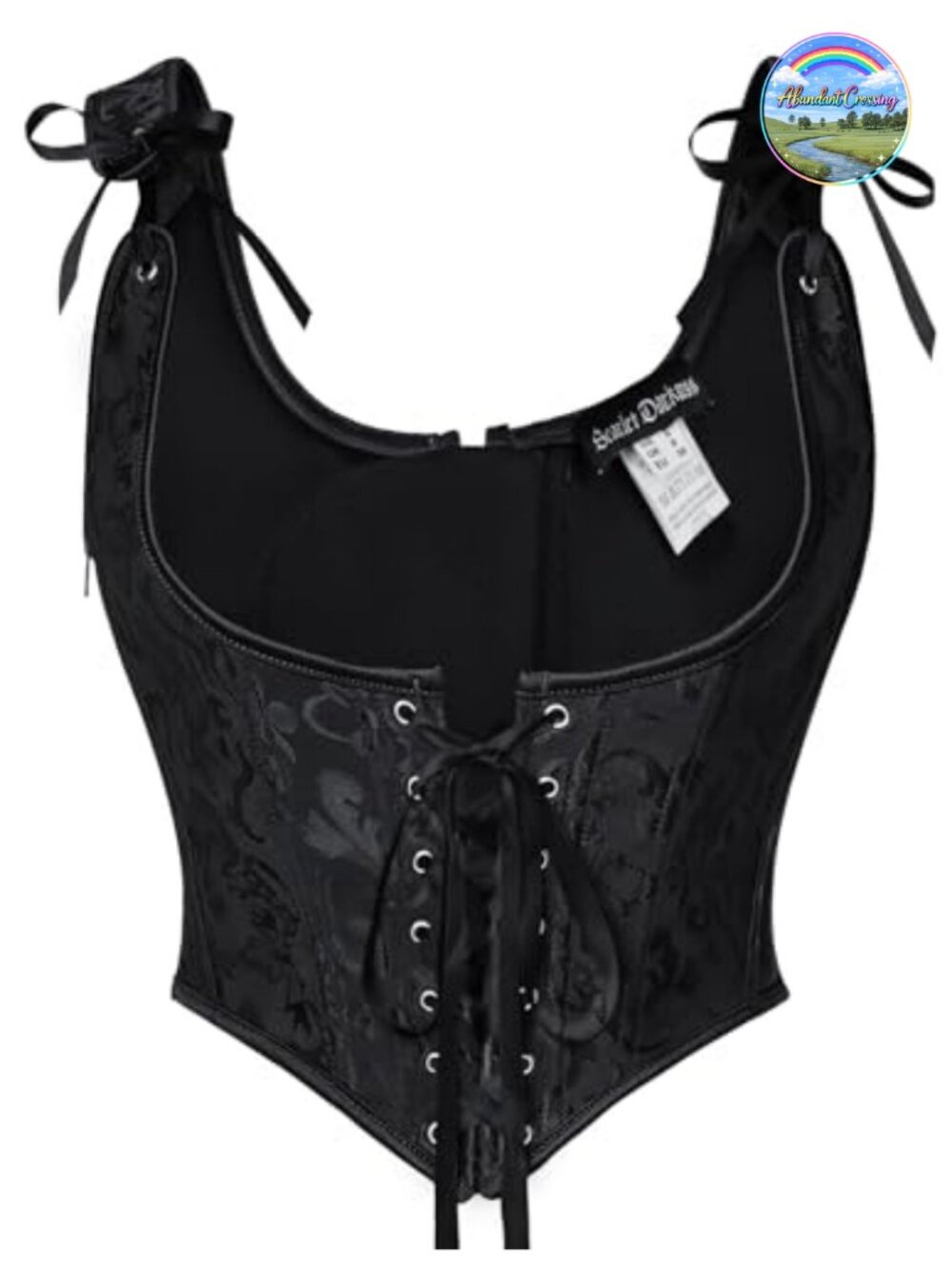 Scarlet Darkness Corset Top Women Renaissance Underbust Jacquard Lace-Up